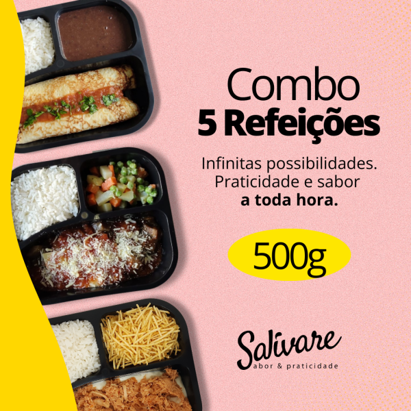 Combo 5 refeições 500 gramas Linha Tradicional